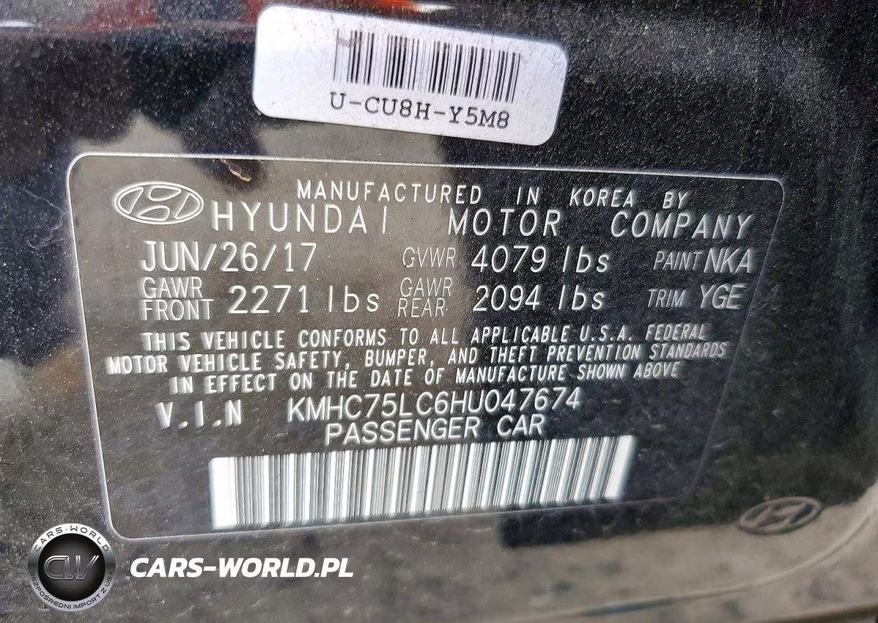 2017 Hyundai Ioniq Sel VIN:KMHC75LC6HU047674 - 12