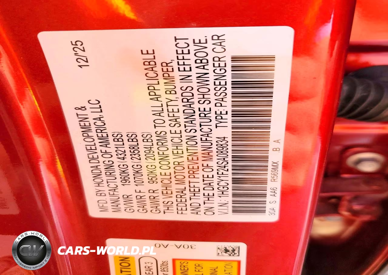2025 Honda Accord Lx VIN:1HGCY1F24SA089834 - 12