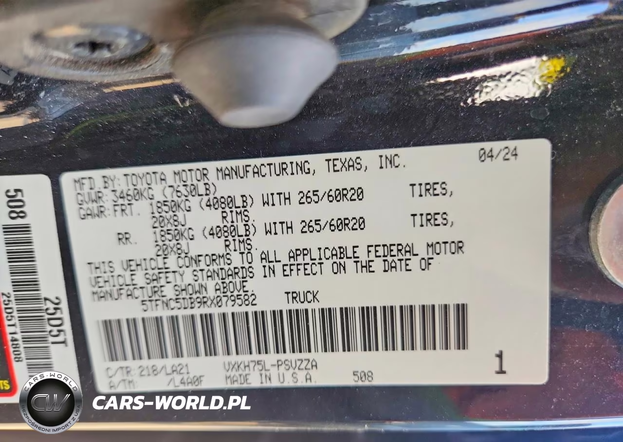 2024 Toyota Tundra Crewmax Platinum VIN:5TFNC5DB9RX0795XX - 12