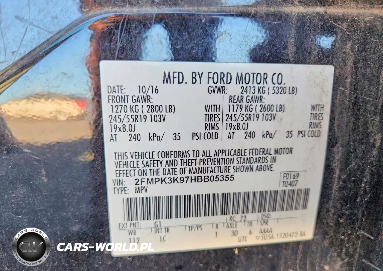 2017 Ford Edge Titanium VIN:2FMPK3K97HBB05355 - 14