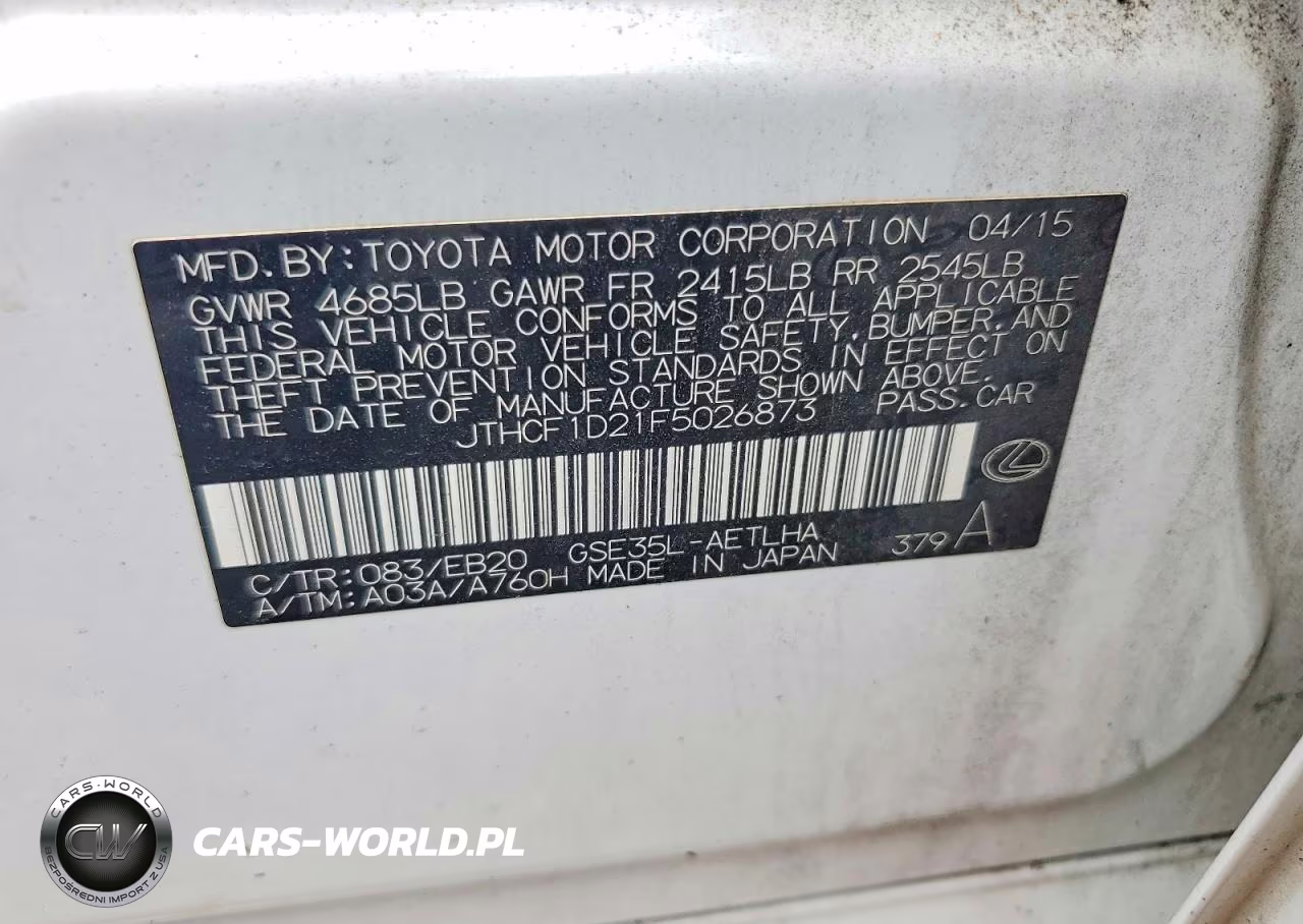 2015 Lexus Is 250 VIN:JTHCF1D21F5026873 - 12