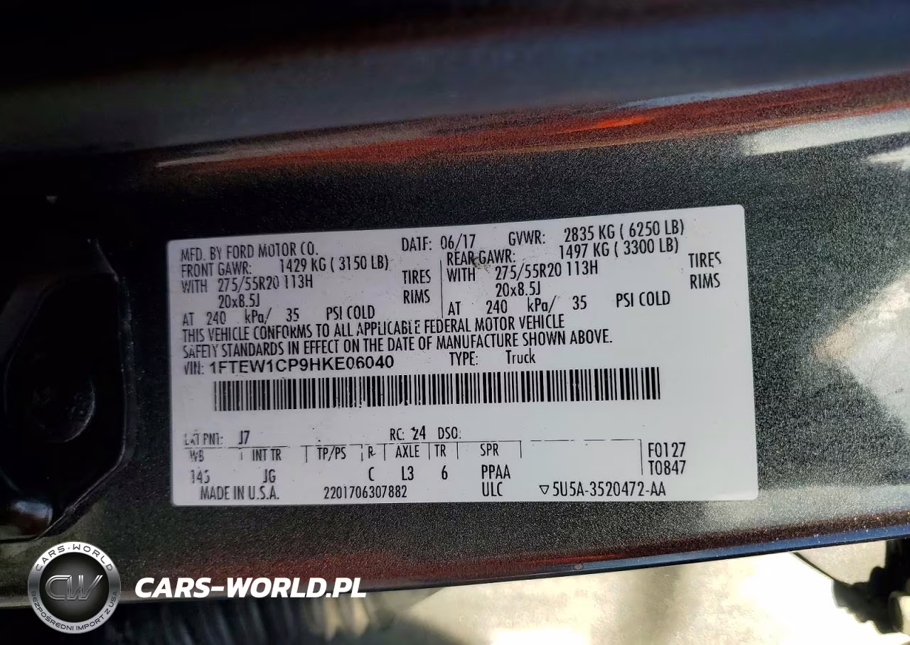 2017 Ford F150 Supercrew VIN:1FTEW1CP9HKE06040 - 13