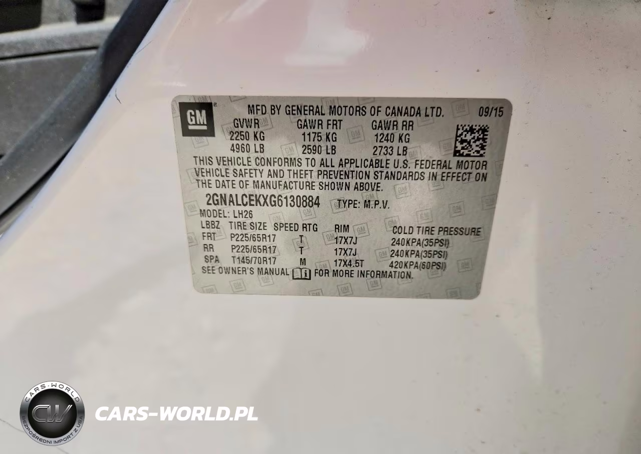 2016 Chevrolet Equinox Lt VIN:2GNALCEKXG6130884 - 14