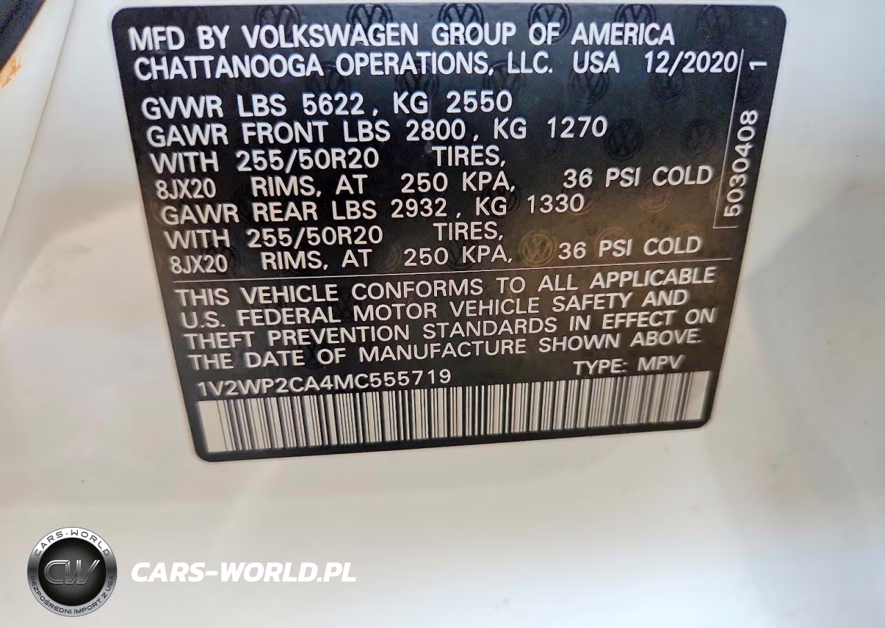 2021 Volkswagen Atlas Se VIN:1V2WP2CA4MC555719 - 13