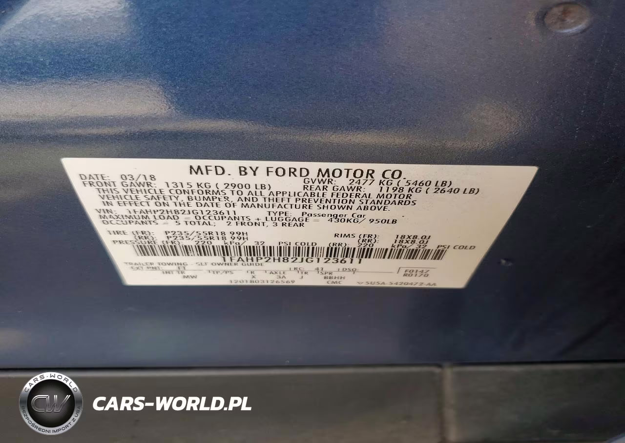 2018 Ford Taurus Sel VIN:1FAHP2H82JG123611 - 12