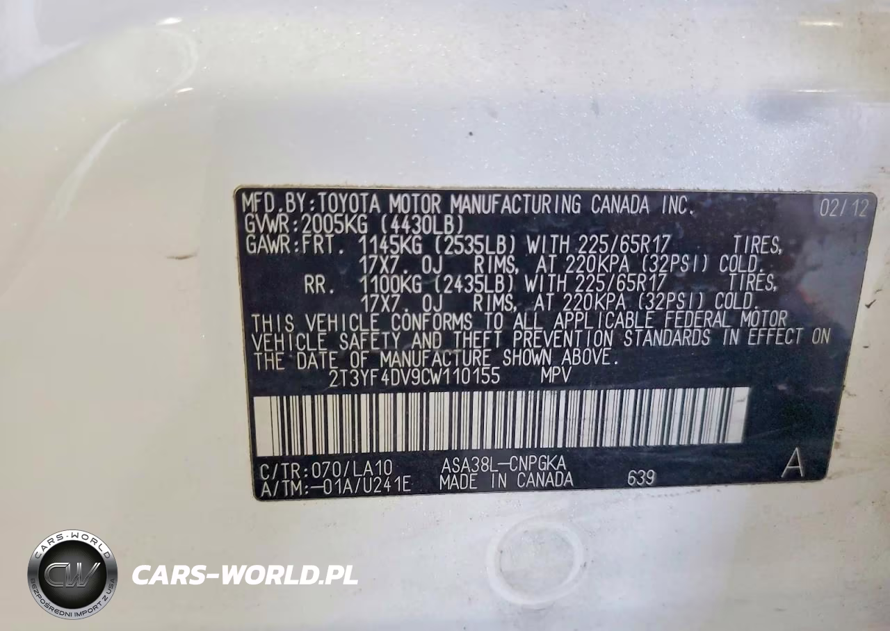 2012 Toyota Rav4 Limited VIN:2T3YF4DV9CW110155 - 13