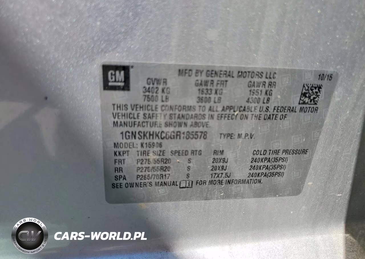 2016 Chevrolet Suburban K1500 Lt VIN:1GNSKHKC6GR185578 - 14