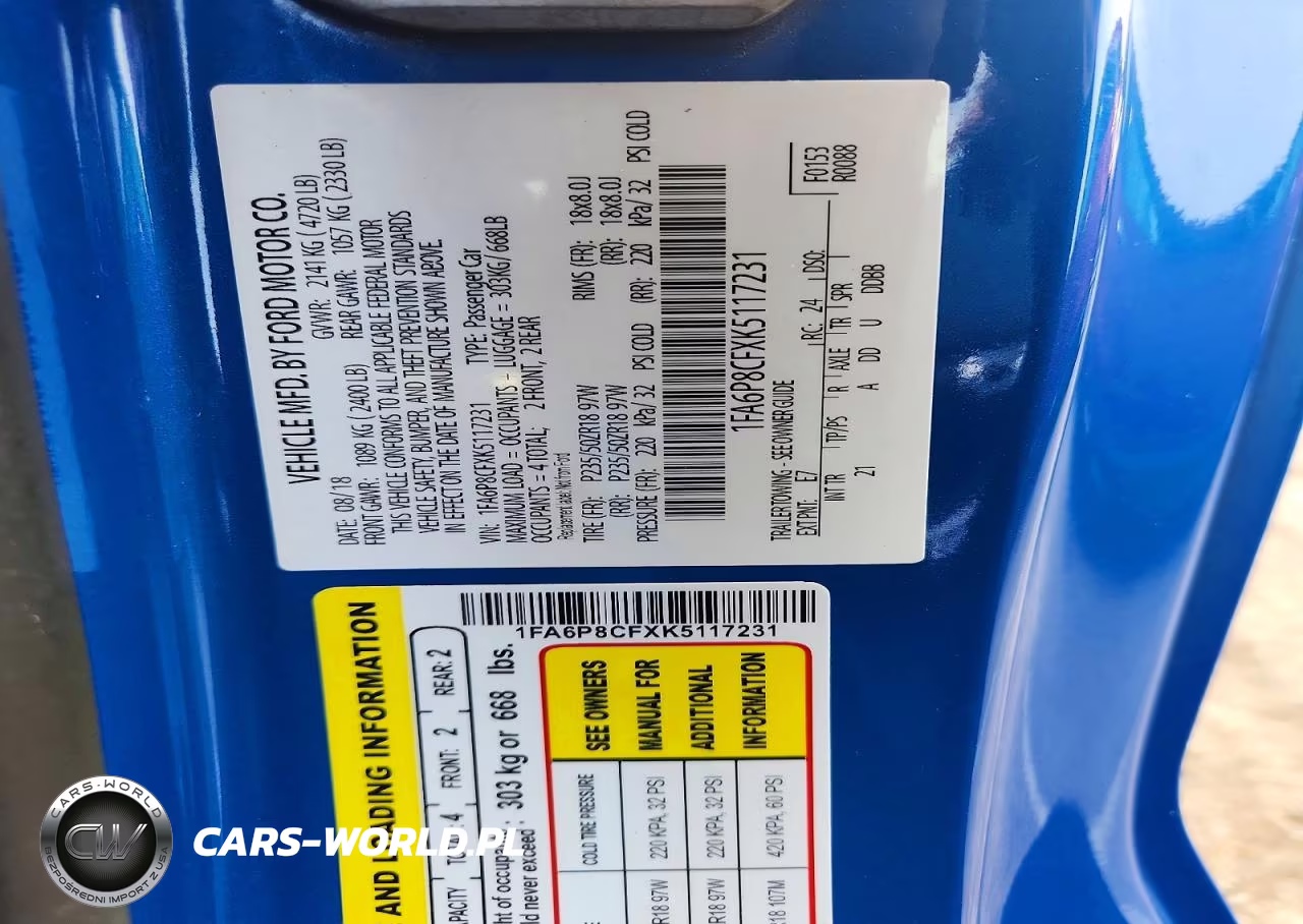 2019 Ford Mustang Gt VIN:1FA6P8CFXK5117231 - 12