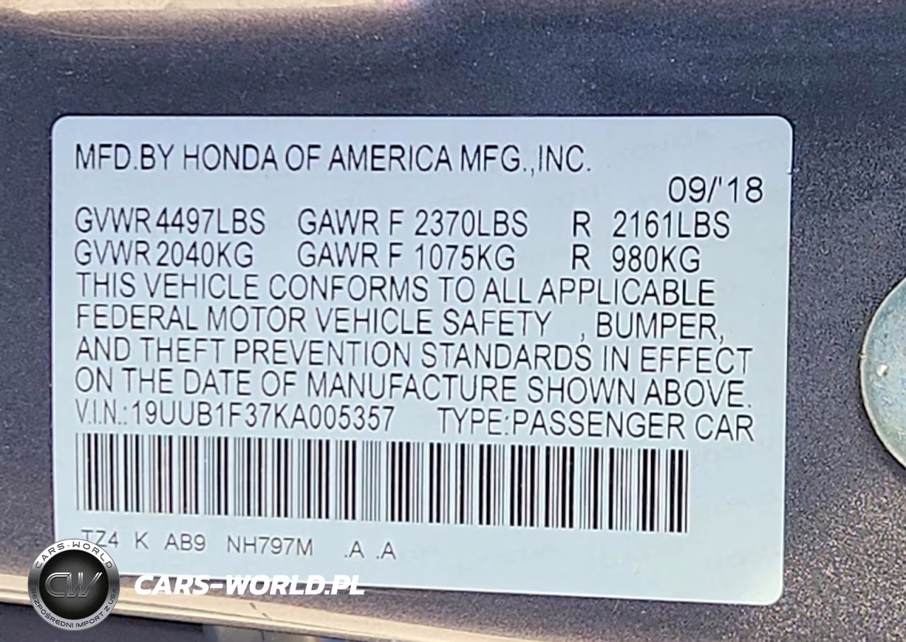 2019 Acura Tlx VIN:19UUB1F37KA005357 - 13
