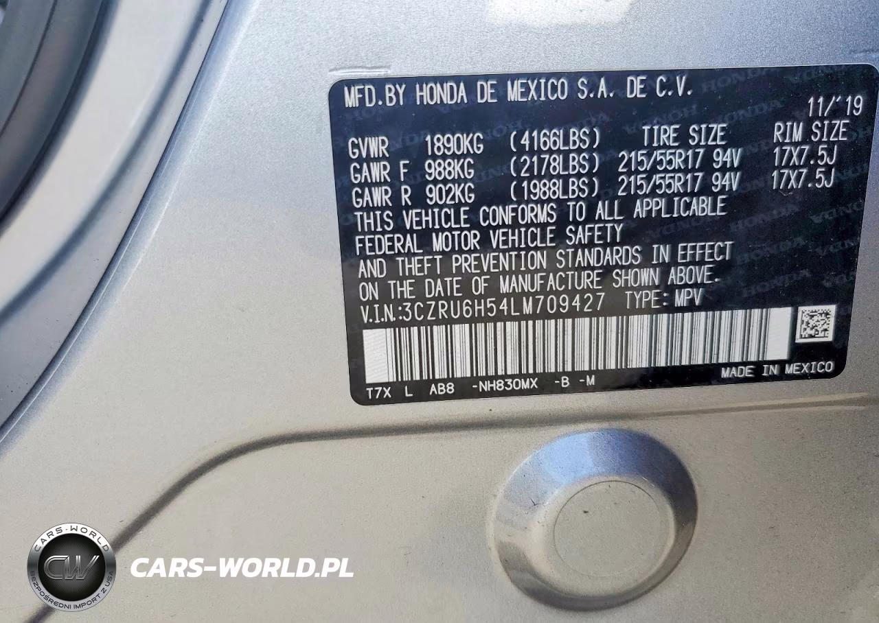 2020 Honda Hr-V Ex VIN:3CZRU6H54LM709427 - 14