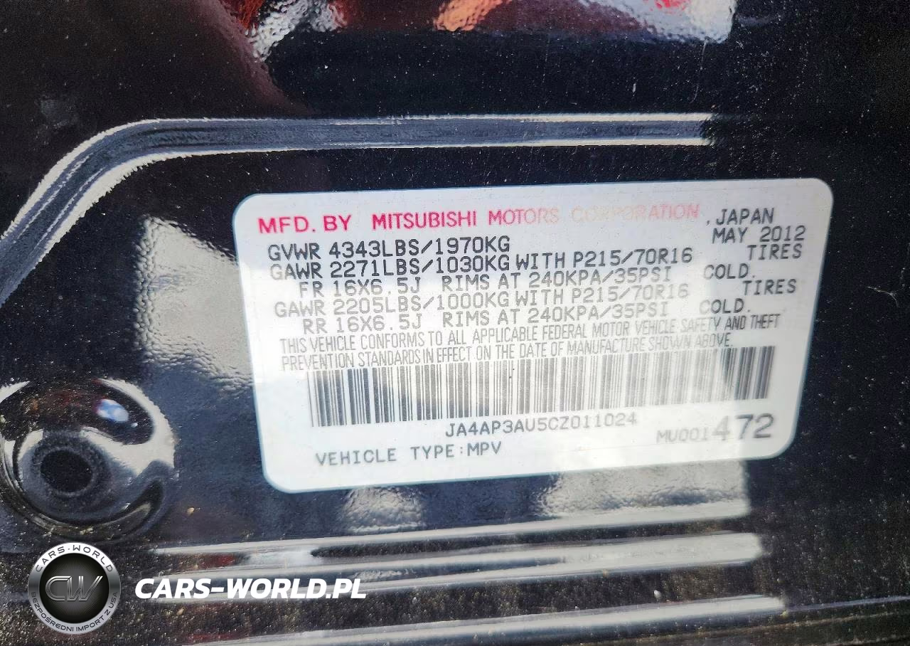 2012 Mitsubishi Outlander Sport Es VIN:JA4AP3AU5CZ011024 - 13