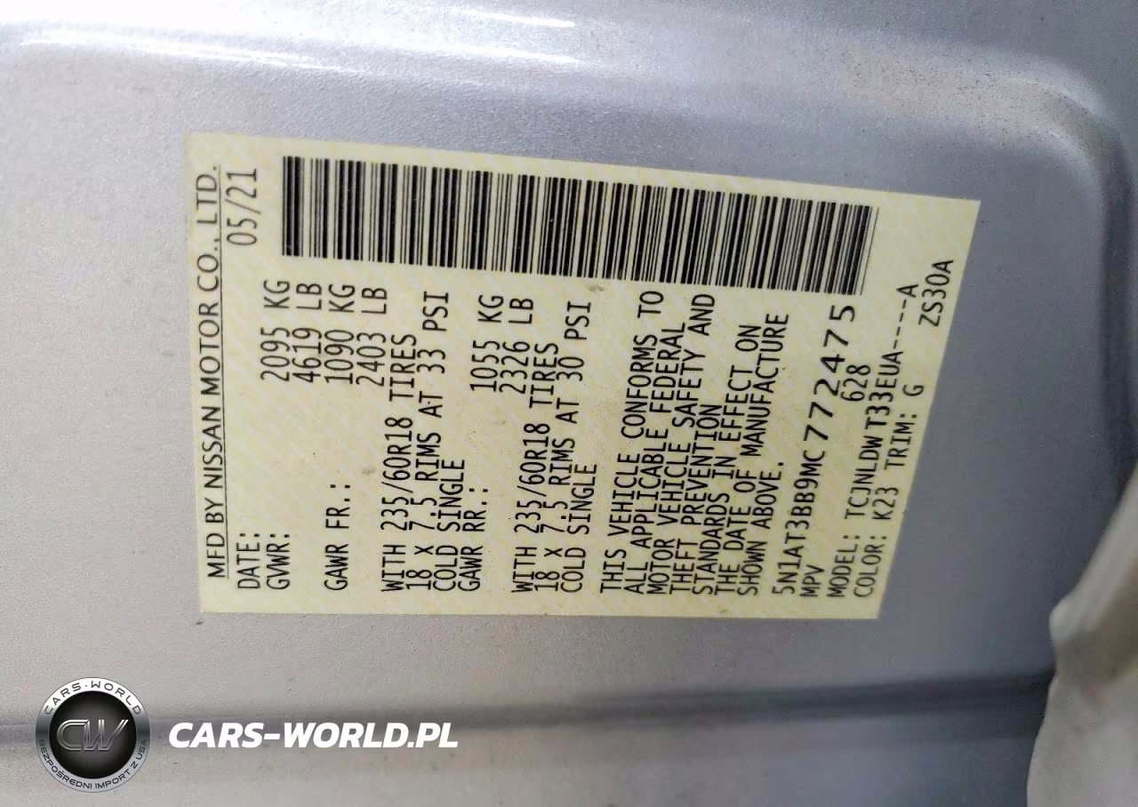 2021 Nissan Rogue Sv VIN:5N1AT3BB9MC772475 - 13