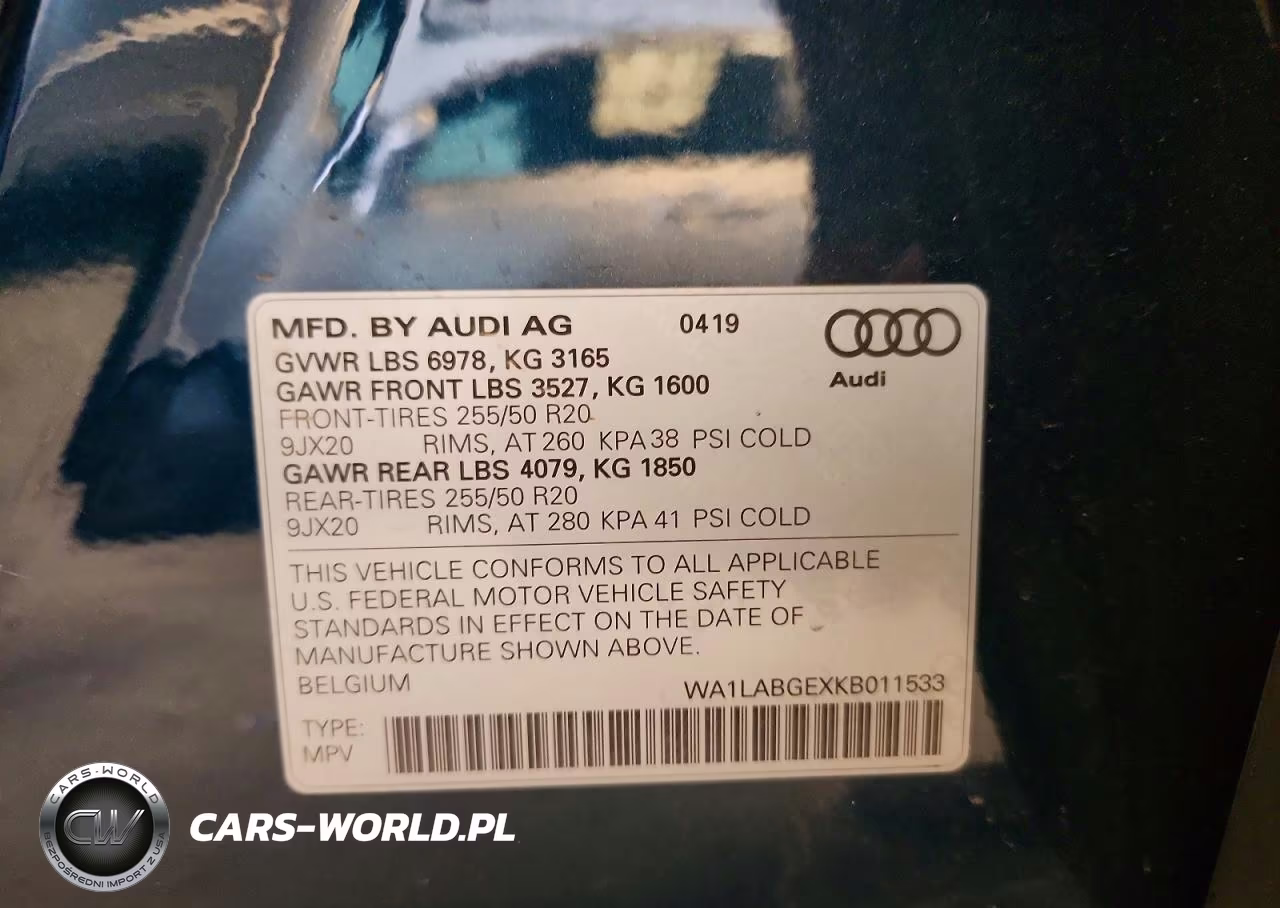 2019 Audi E-Tron Premium Plus VIN:WA1LABGEXKB011533 - 13