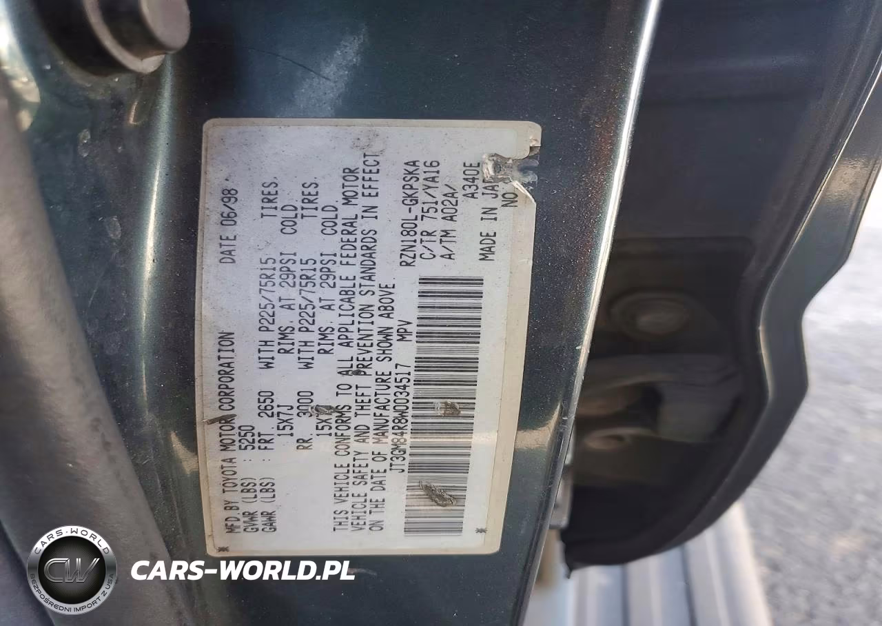 1998 Toyota 4Runner Base VIN:JT3GM84R8W0034517 - 12