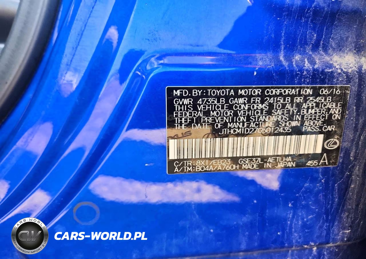 2016 Lexus Is 300 VIN:JTHCM1D27G5012435 - 12