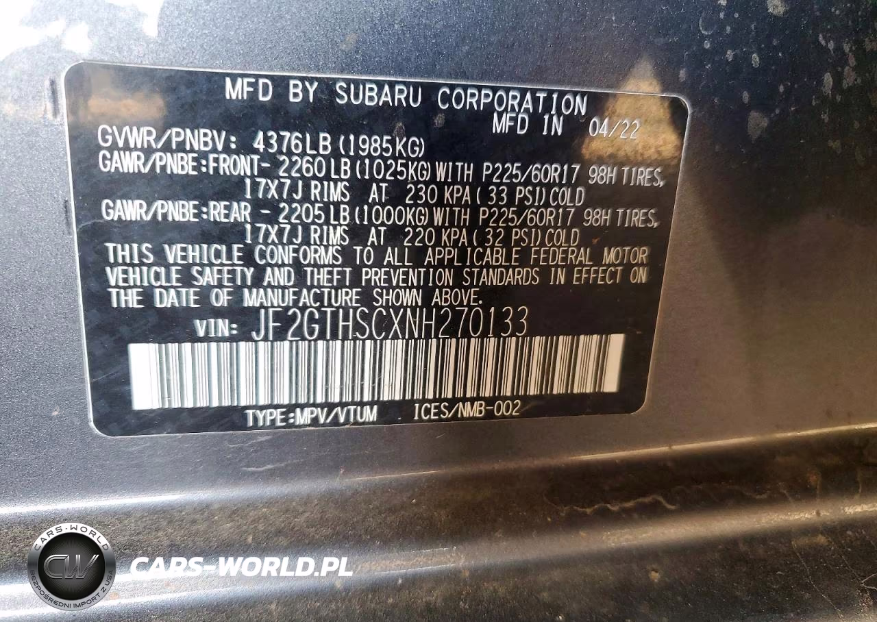 2022 Subaru Crosstrek Sport VIN:JF2GTHSCXNH270133 - 12