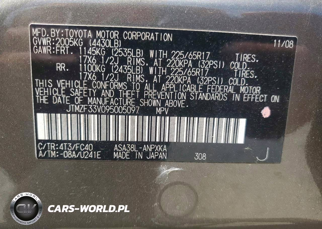 2009 Toyota Rav4 Base VIN:JTMZF33V095005097 - 13