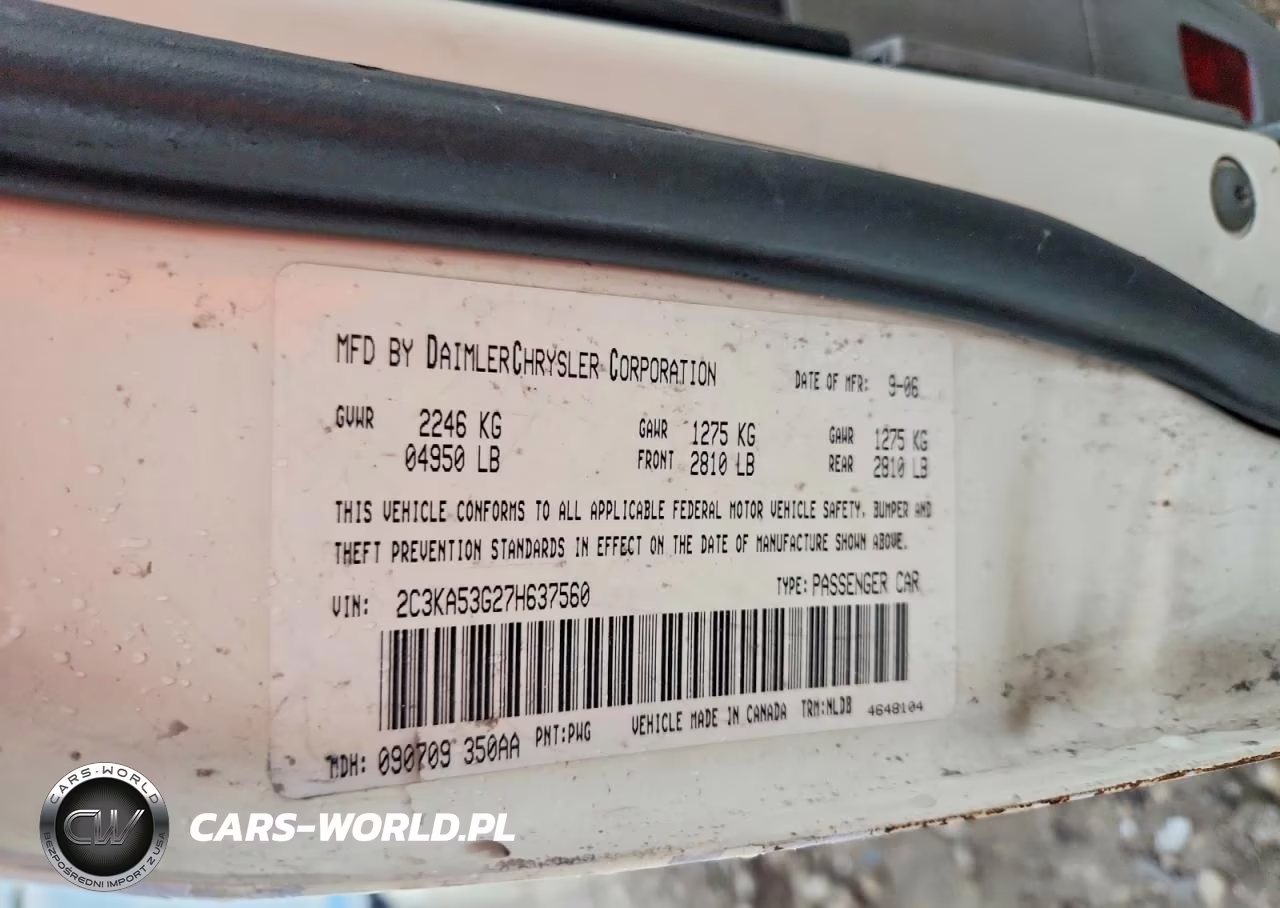 2007 Chrysler 300 Touring VIN:2C3KA53G27H637560 - 12