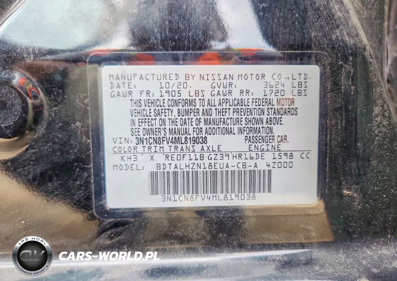 2021 Nissan Versa Sr VIN:3N1CN8FV4ML819038 - 13