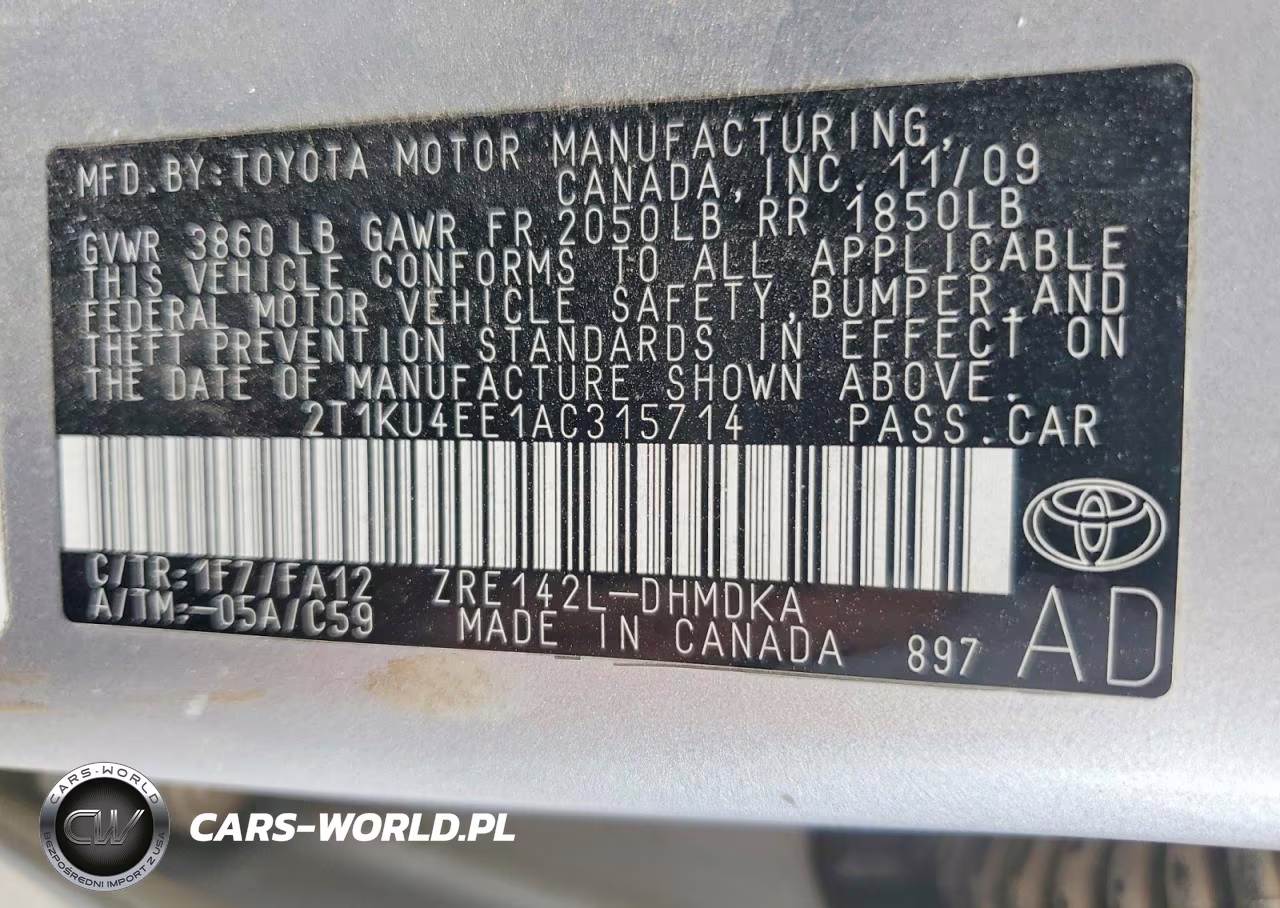 2010 Toyota Matrix Base VIN:2T1KU4EE1AC315714 - 12