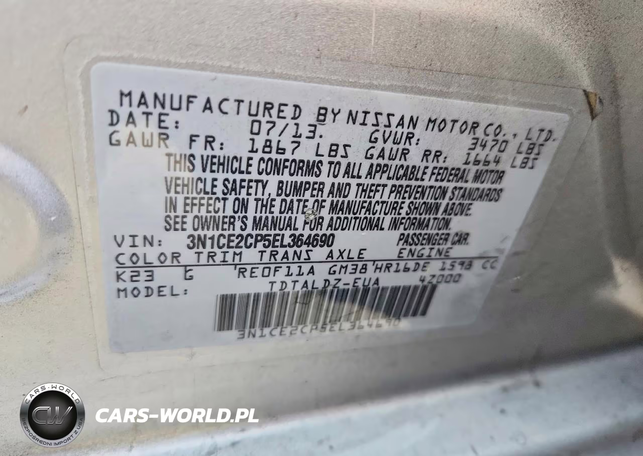 2014 Nissan Versa Note Sv VIN:3N1CE2CP5EL364690 - 13