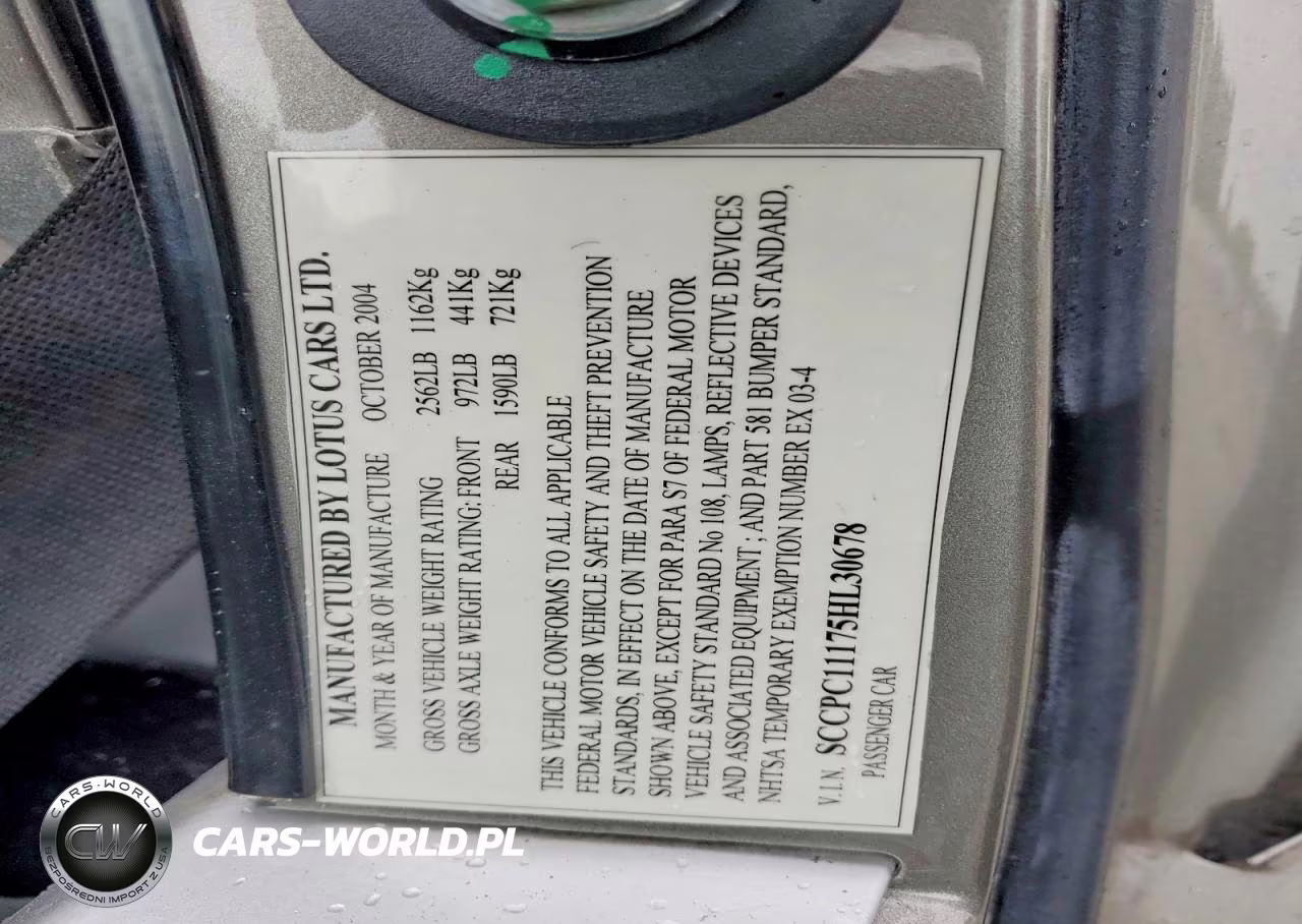2005 Lotus Elise VIN:SCCPC11175HL30678 - 13