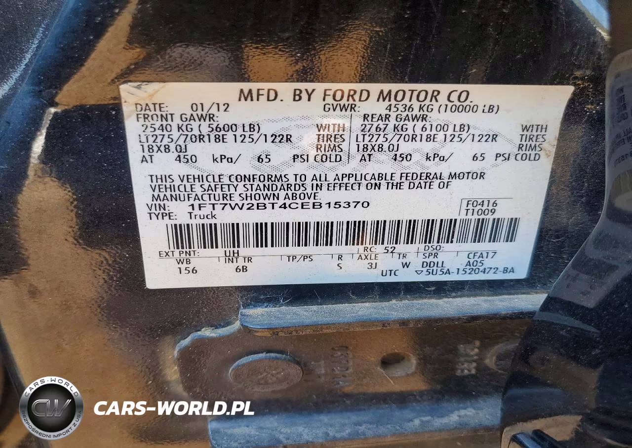 2012 Ford F250 Super Duty VIN:1FT7W2BT4CEB15370 - 13