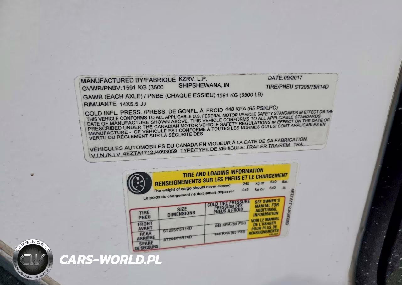 2018 Kz Escape Camper VIN:4EZTA1712J4093059 - 8