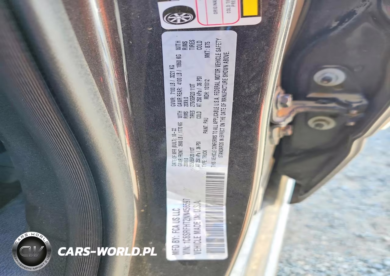 2022 Ram 1500 Limited VIN:1C6SRFHT2NN456597 - 12