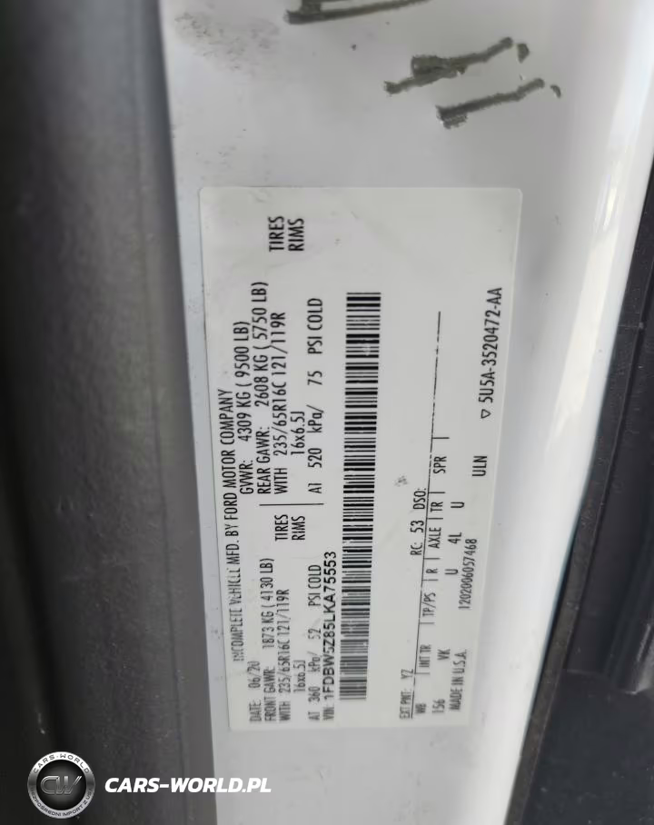 2020 Ford Transit Delivery Truck VIN:1FDBW5Z85LKA75553 - 12