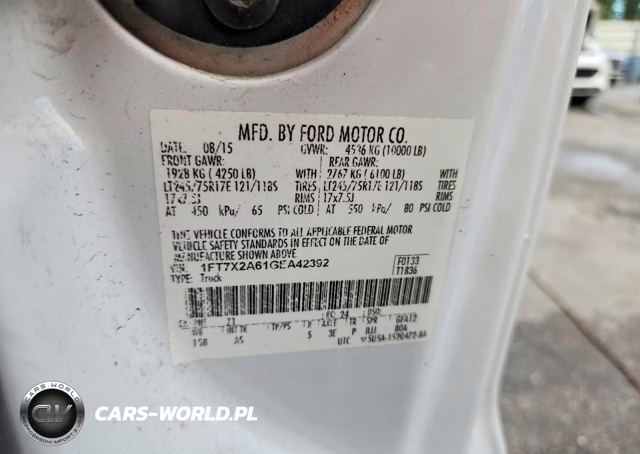 2016 Ford F250 Super Duty VIN:1FT7X2A61GEA42392 - 12