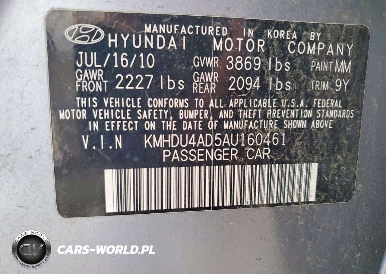 2010 Hyundai Elantra Gls VIN:KMHDU4AD5AU160461 - 13