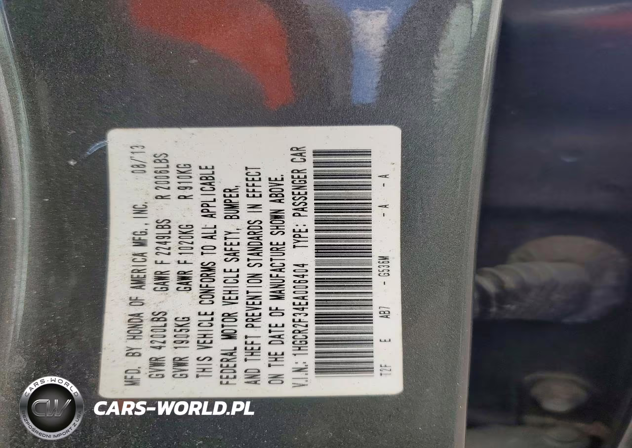 2014 Honda Accord Lx VIN:1HGCR2F34EA006404 - 12
