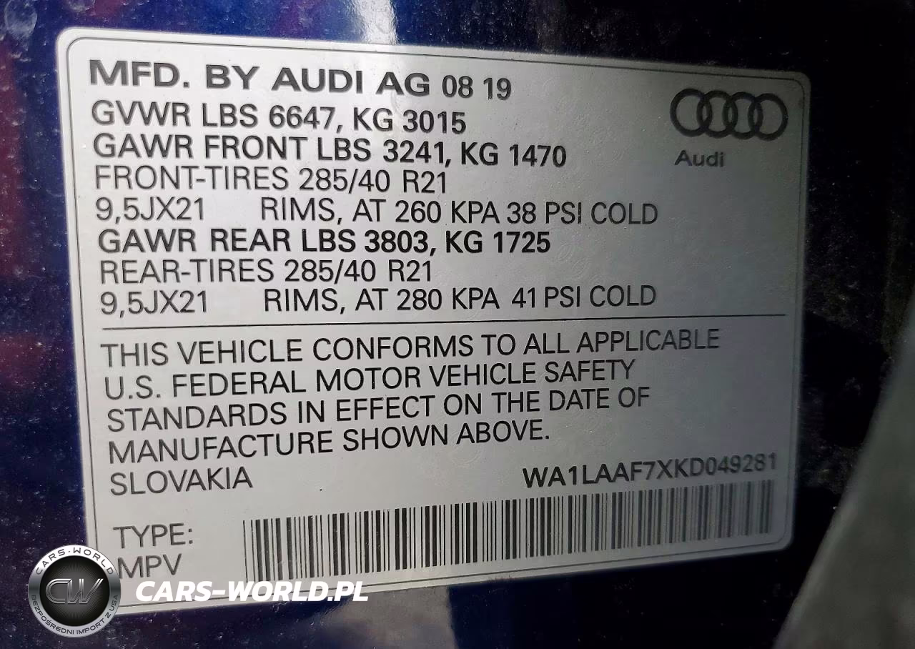 2019 Audi Q7 Premium Plus VIN:WA1LAAF7XKD049281 - 12