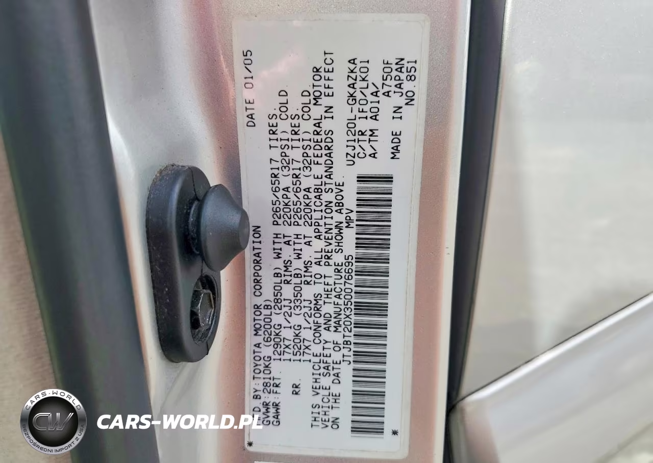 2005 Lexus Gx 470 VIN:JTJBT20X350076695 - 13