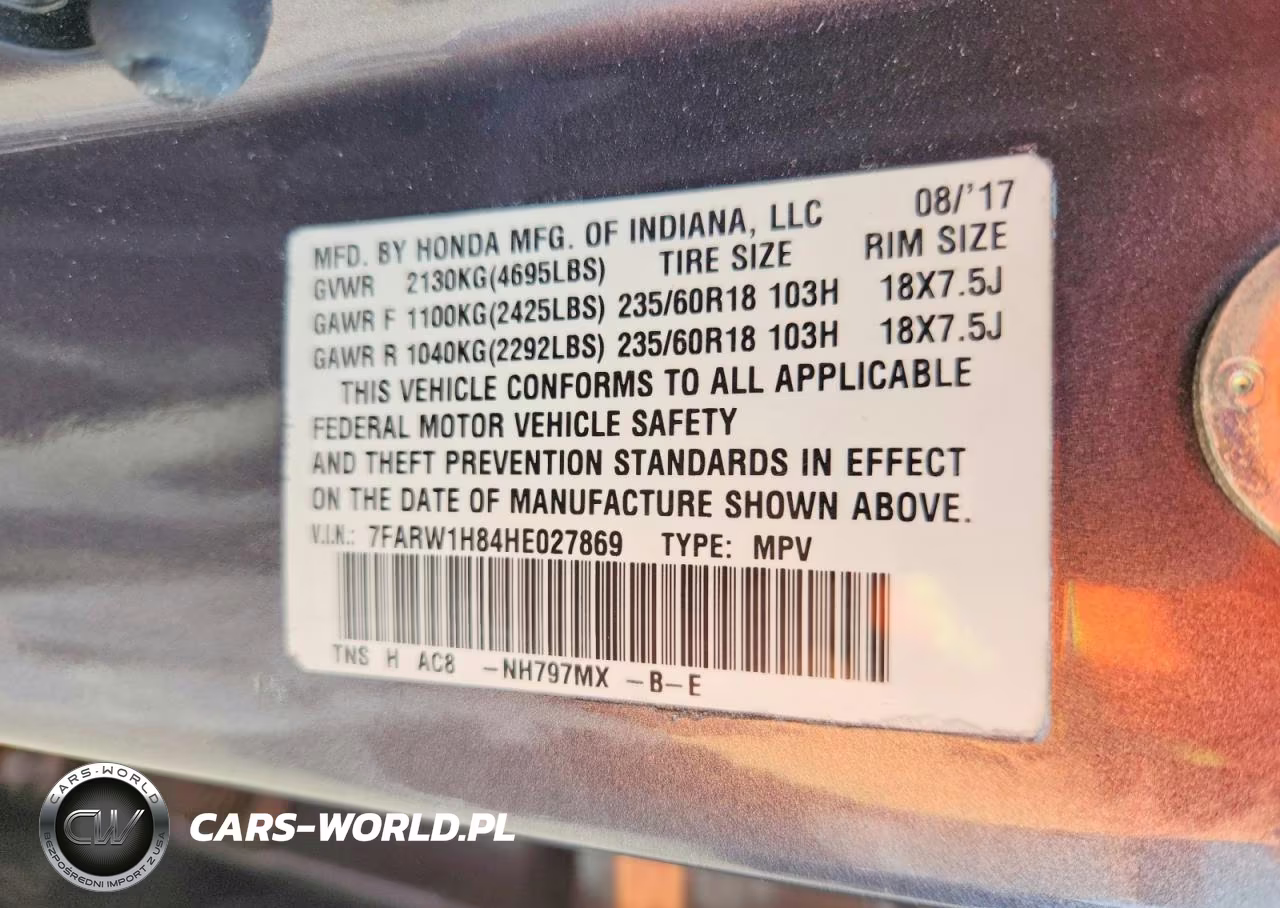 2017 Honda Cr-V Exl VIN:7FARW1H84HE027869 - 13