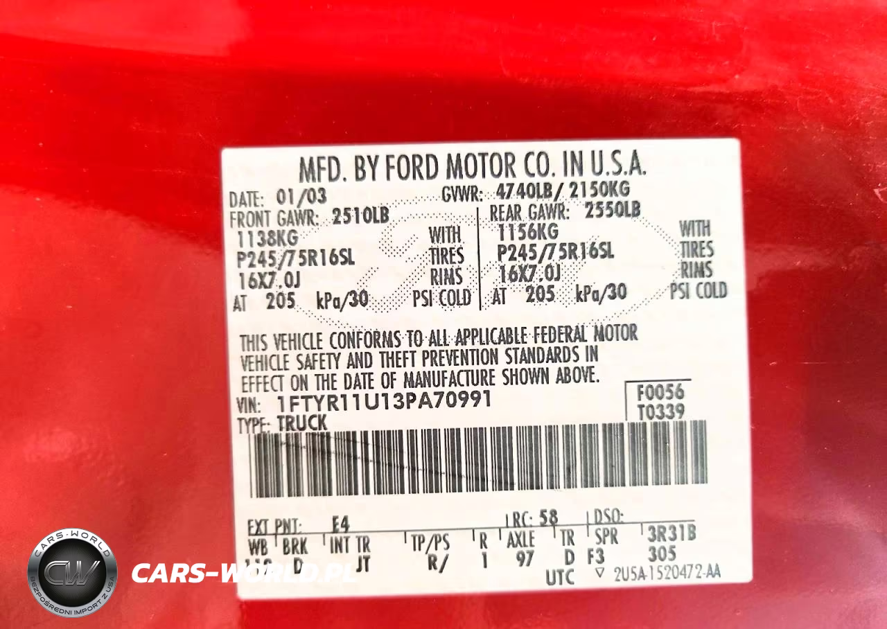 2003 Ford Ranger VIN:1FTYR11U13PA70991 - 12