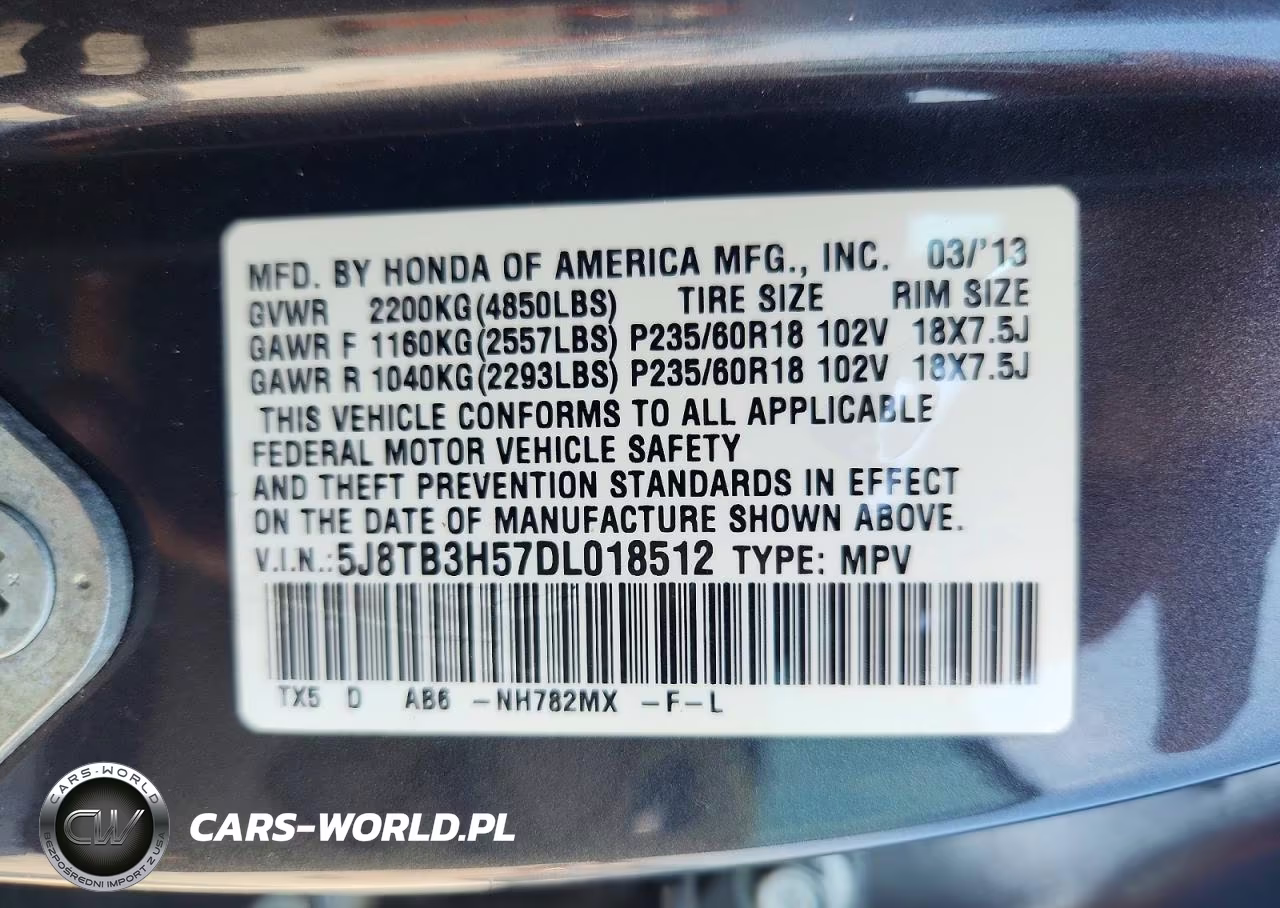 2013 Acura Rdx Technology VIN:5J8TB3H57DL018512 - 13