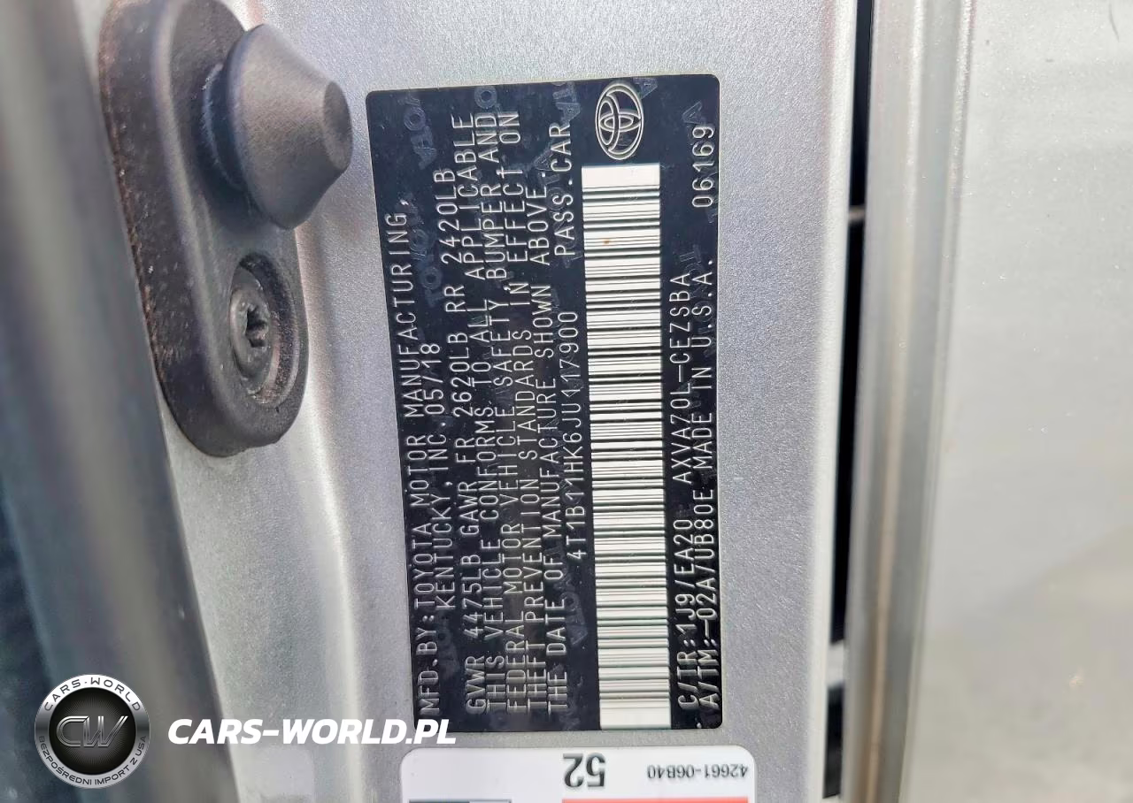 2018 Toyota Camry Se VIN:4T1B11HK6JU117900 - 12