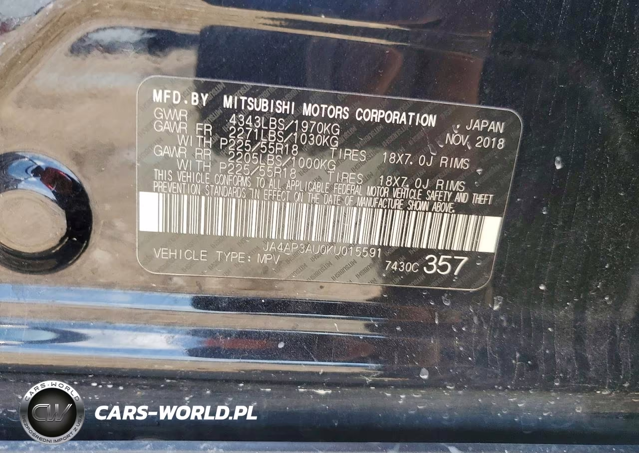 2019 Mitsubishi Outlander Sport Es VIN:JA4AP3AU0KU015591 - 13
