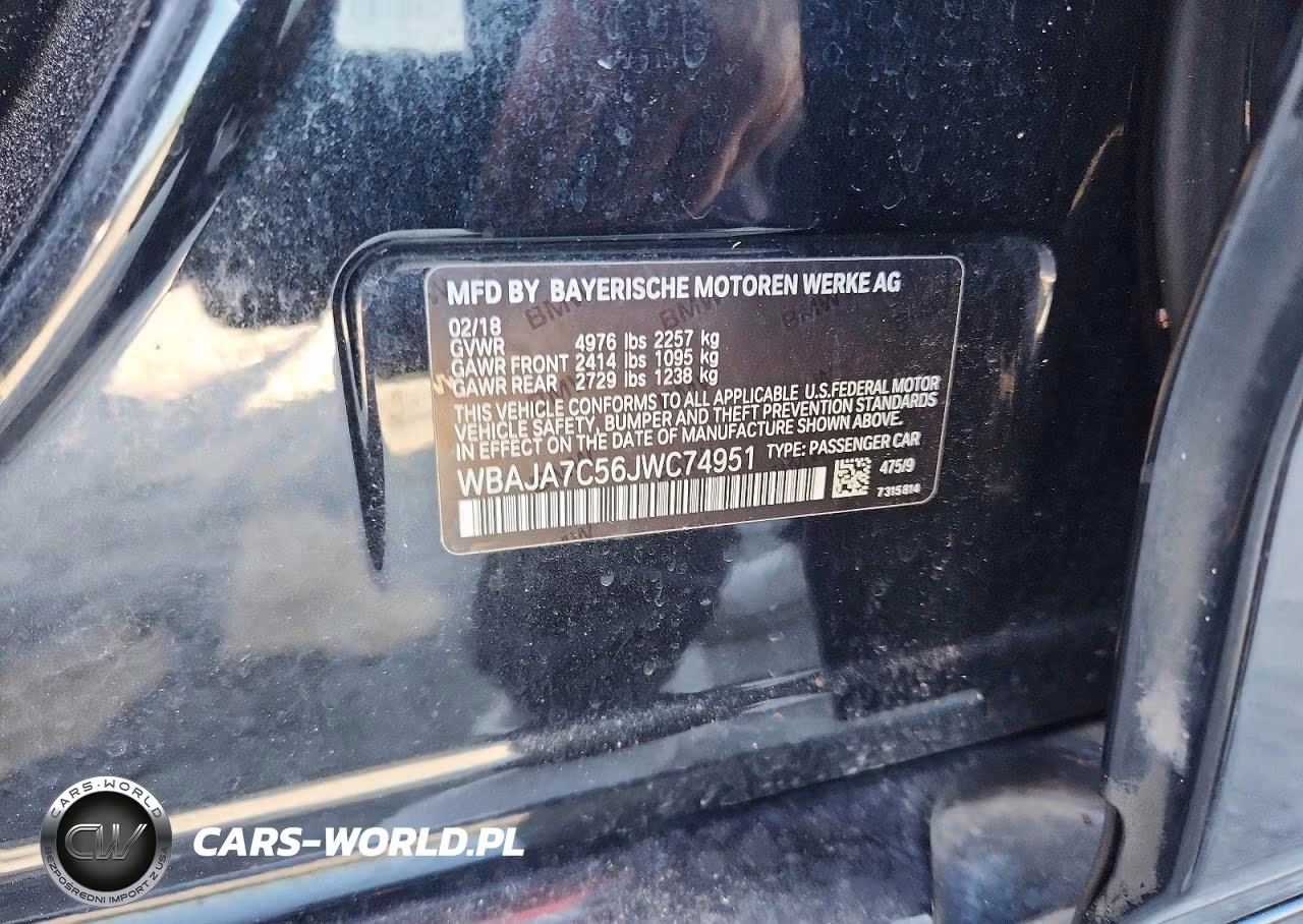 2018 BMW 530 Xi VIN:WBAJA7C56JWC74951 - 12