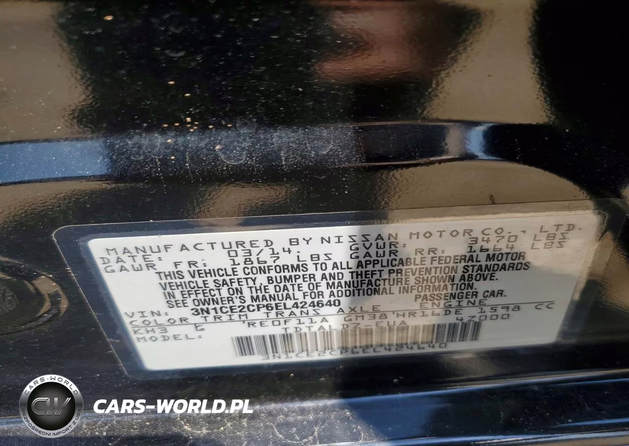 2014 Nissan Versa Note Sv VIN:3N1CE2CP6EL424640 - 12