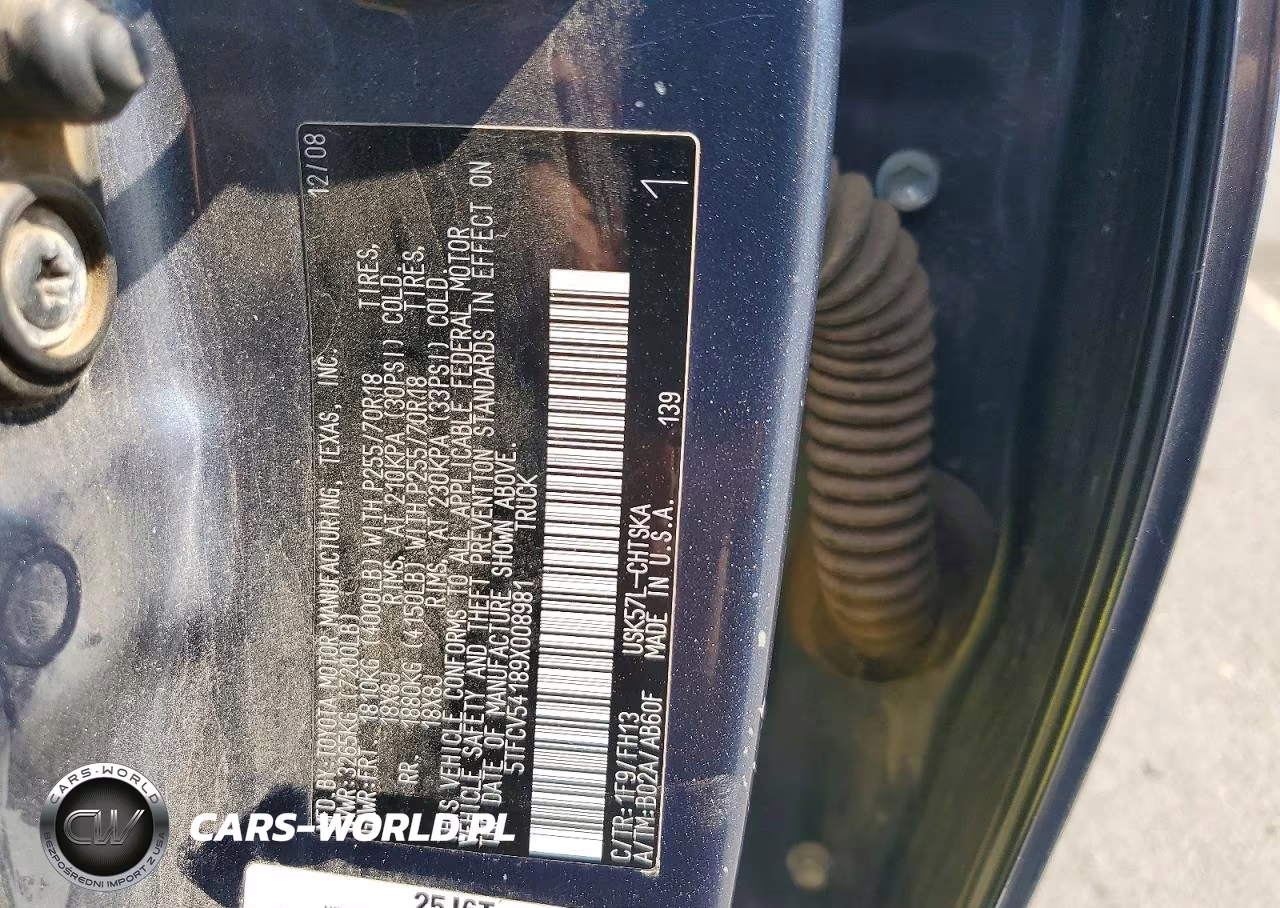 2009 Toyota Tundra Grade VIN:5TFCV54189X008981 - 12