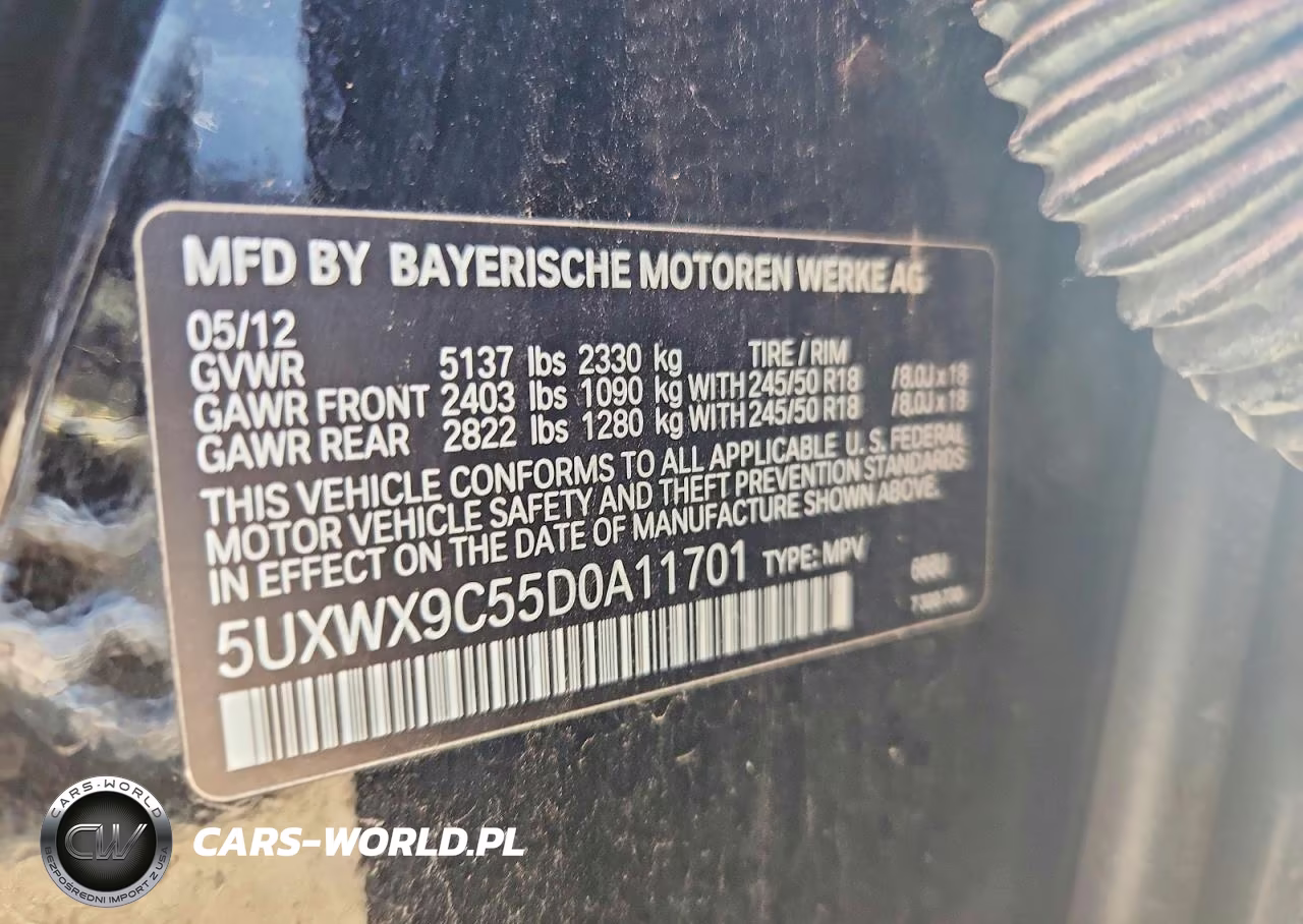 2013 BMW X3 xDrive28I VIN:5UXWX9C55D0A11701 - 12