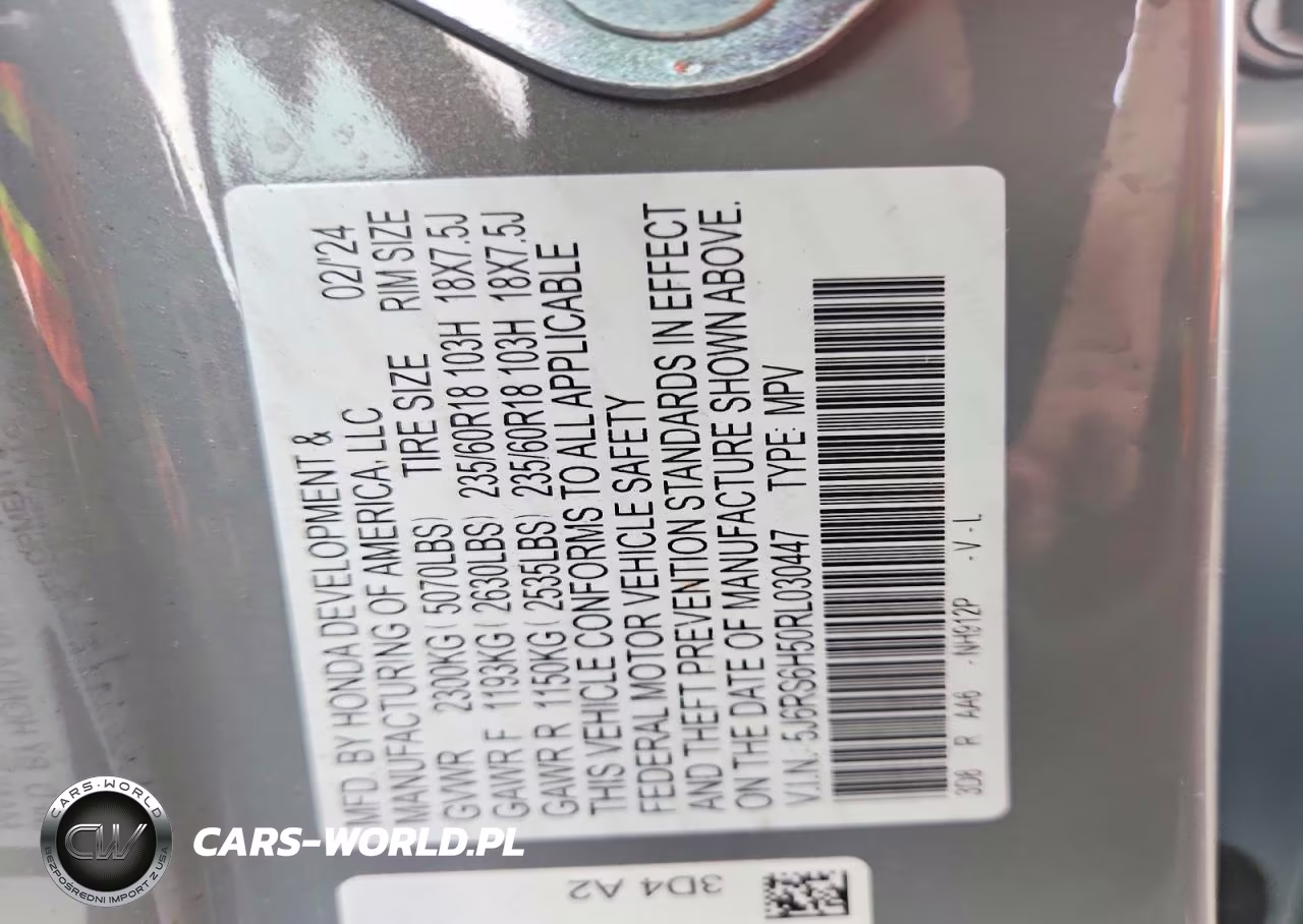 2024 Honda Cr-V Sport VIN:5J6RS6H50RL030447 - 13
