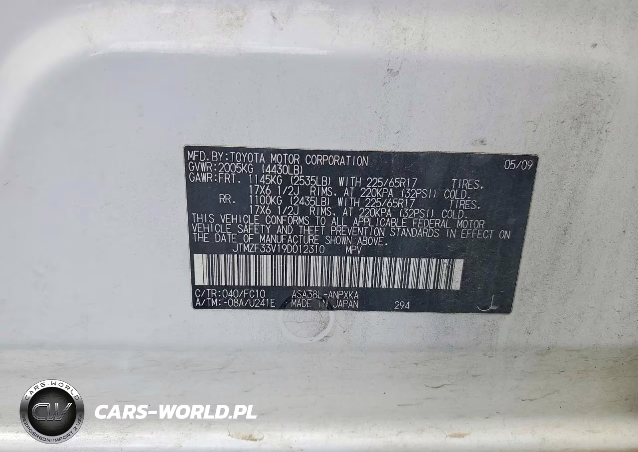 2009 Toyota Rav4 Base VIN:JTMZF33V19D012310 - 13