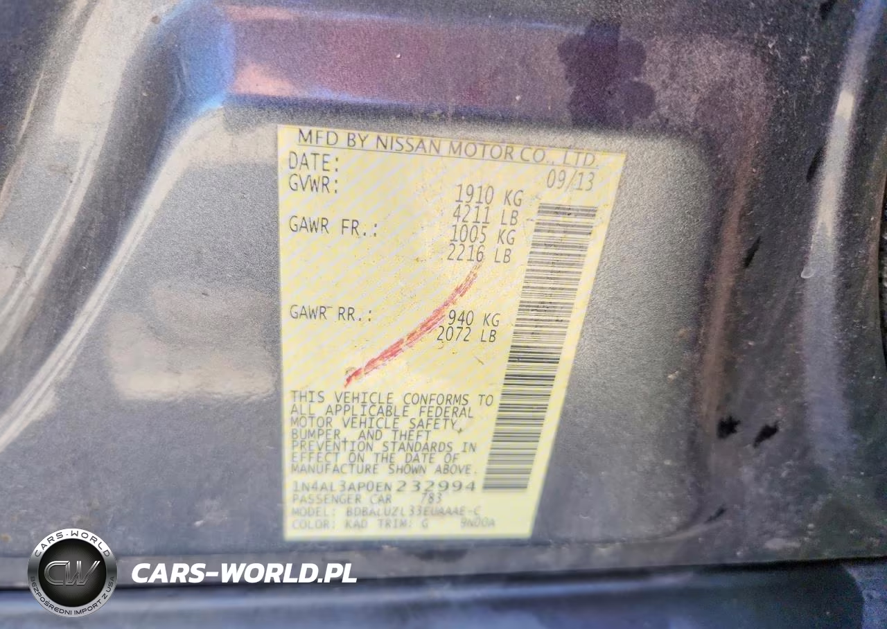 2014 Nissan Altima 2.5 Sv VIN:1N4AL3AP0EN232994 - 12