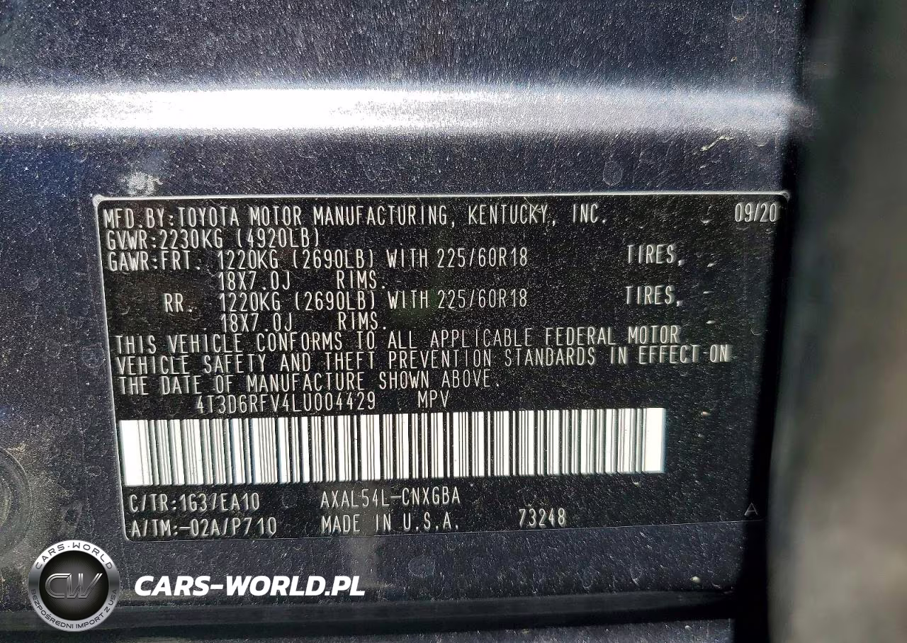 2020 Toyota Rav4 Limited VIN:4T3D6RFV4LU004429 - 13