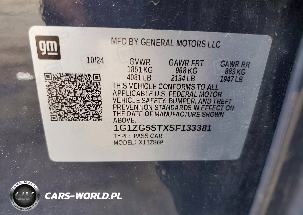 2025 Chevrolet Malibu Rs VIN:1G1ZG5STXSF133381 - 12