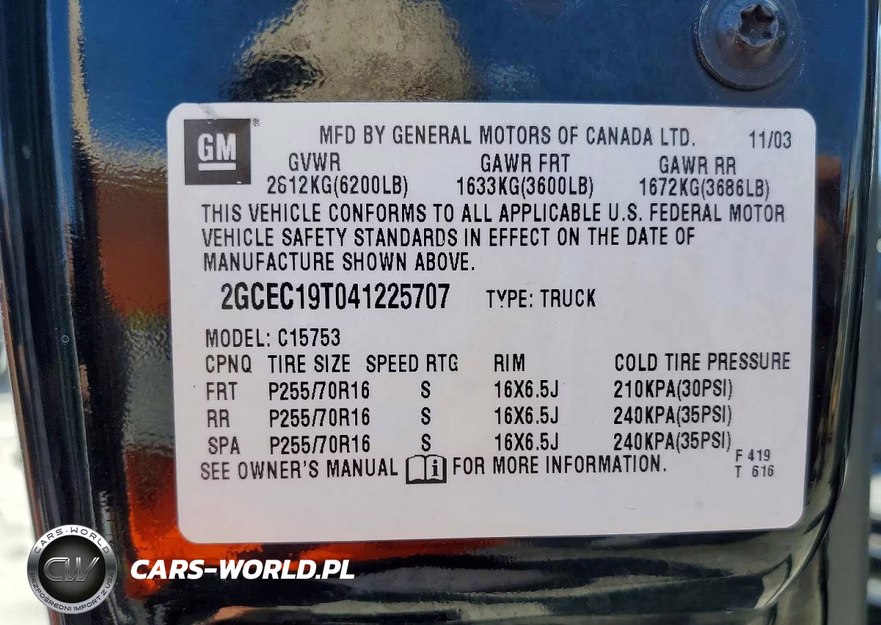 2004 Chevrolet Silverado C1500 VIN:2GCEC19T041225707 - 12